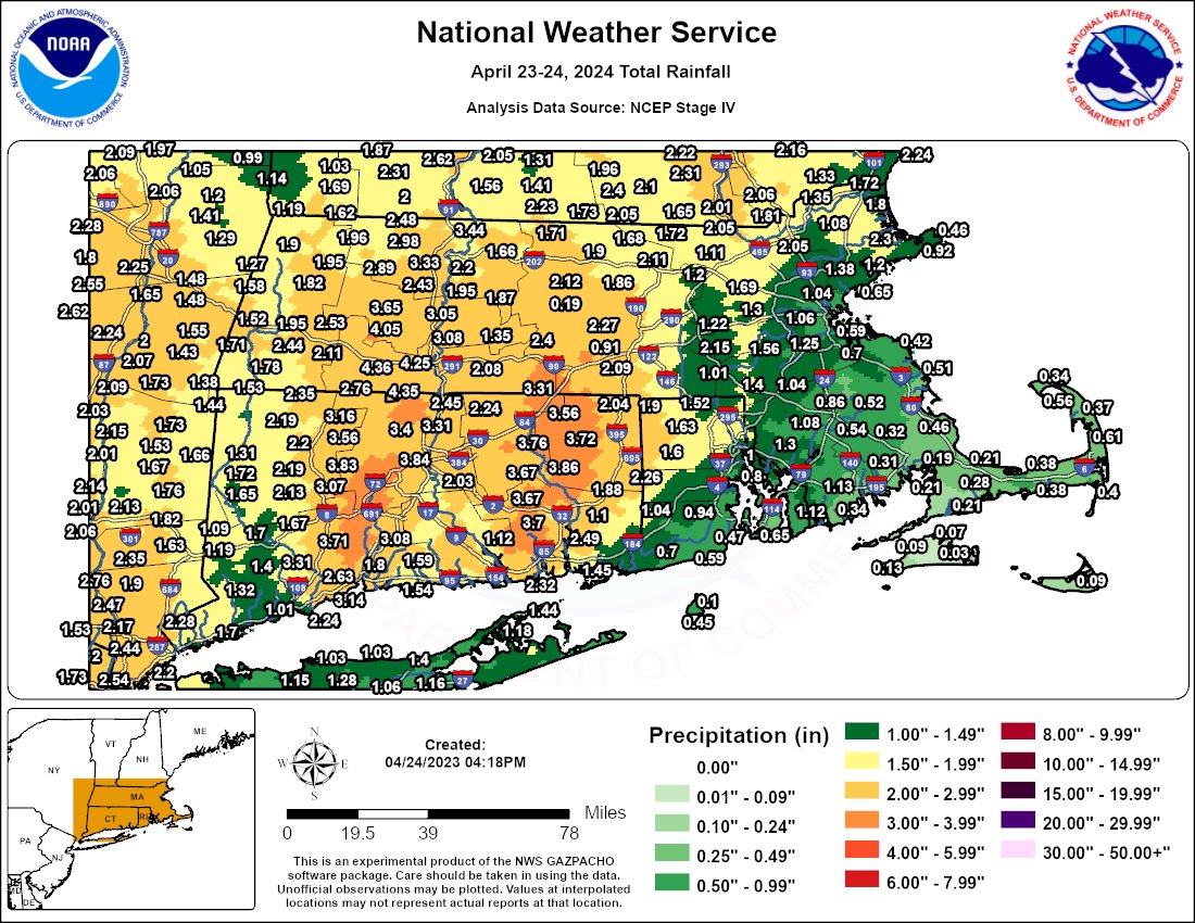 NWS Boston on Twitter "Here is a map of the total rainfall from April