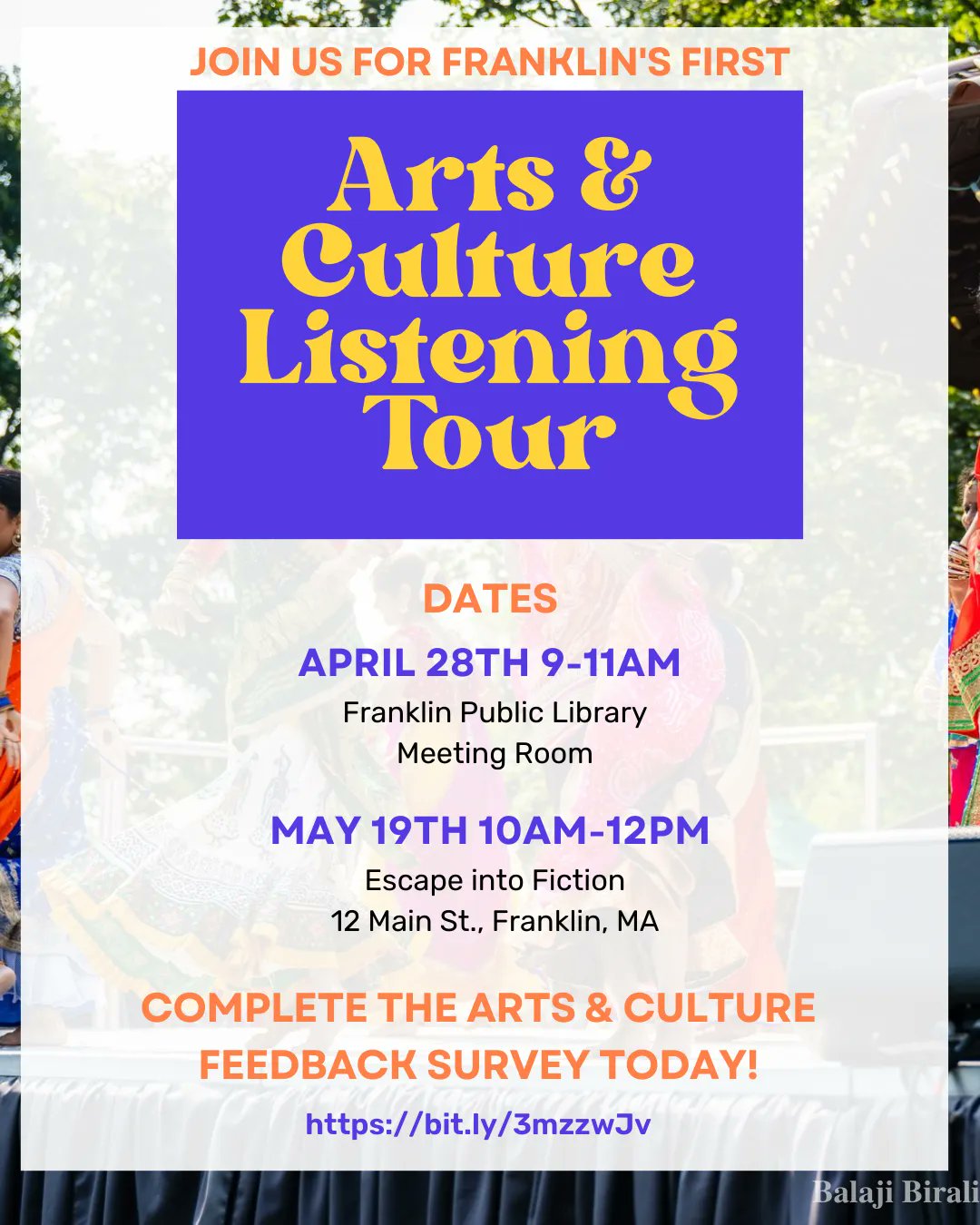 Arts & Culture Listening Tour - Apr 28 at 9 AM Arts & Culture Listening Tour - Apr 28 at 9 AM