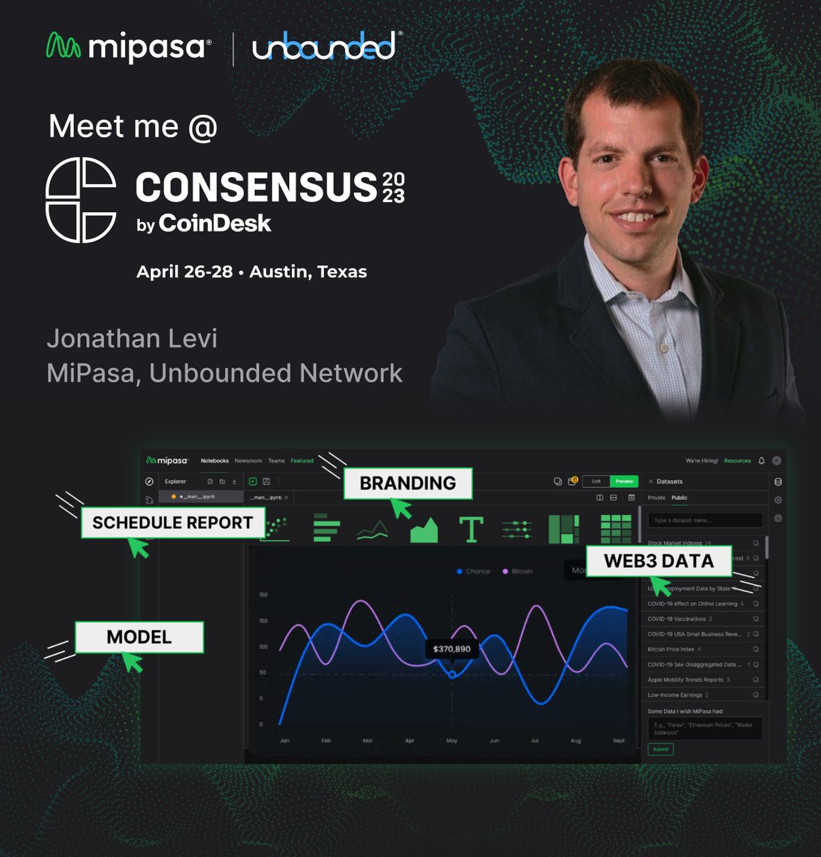 See you in Austin #Consensus2023 #Web3 
🎉Schedule a meeting and learn how MiPasa can transform your data to manage risk and market your insights.
calendly.com/mipasa/consens…
