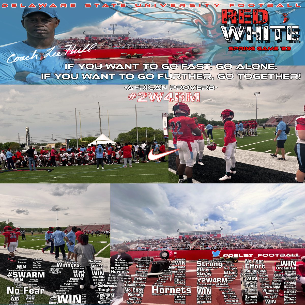 DelSt_Football's tweet photo. Coach Hull & Staff first Spring is in the books…
DSU Football Spring Game ’23 was 🔥💯
Alumni, Faculty, Students, 100+ Recruits deep, Families & HS Coaches…tailgating!
#GoFurtherGoTogether 🔥💯All what they are truly about!
#2W4RM
@FBCoachHull42 https://t.co/KWLNTIIejX