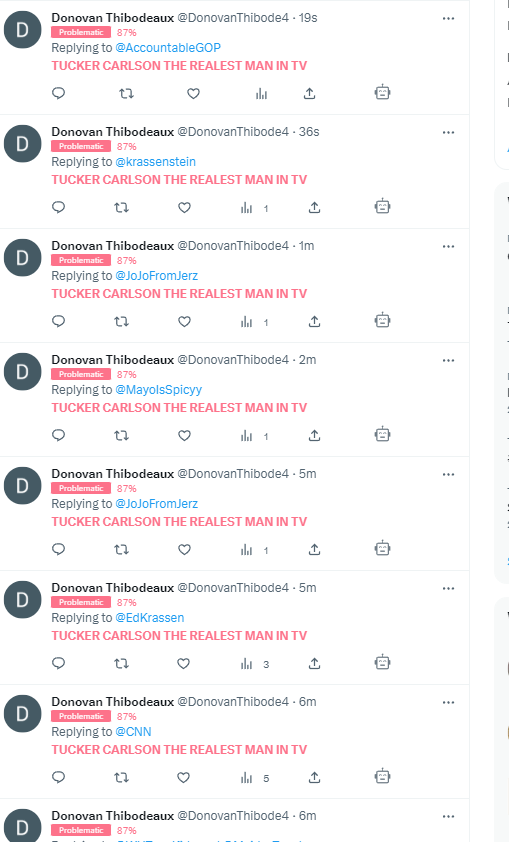 B0T_HUNTER's tweet photo. @DonovanThibode4 @heyitsmeCarolyn A bot calling someone real, that's rich. https://t.co/NHb4luChpE