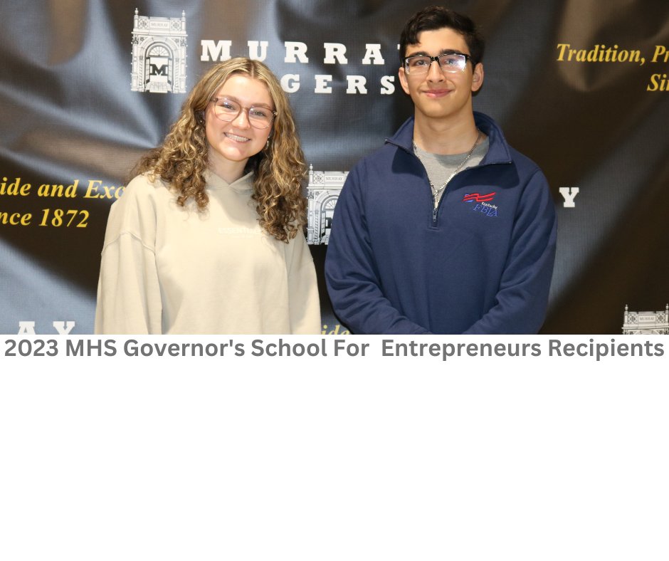 Congratulations to MHS students Cora McConnell and Ali Yarali selected as 2023 Governor's School For Entrepreneurs-they join 200 Kentucky GSE students selected to attend sessions at NKU this summer-full story @  bit.ly/41DlVkm #murrayschools