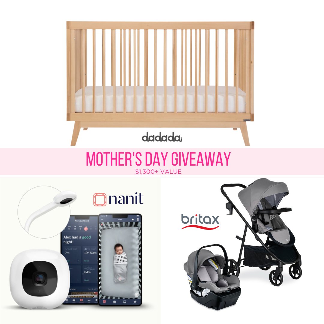 BumpBoxes's tweet image. 🌸 Mother’s Day Giveaway 🌸 We teamed up with our friends over at @get_nanit, @britaxus, &amp;amp; @dadadababyusa to treat 1 lucky mama with a Nanit Camera System, Britax Travel System, &amp;amp; Dadada Soho 3-In-1 Convertible Crib!! 🎉 $1,300 Value 🎉

Check out our IG for the dets &amp;amp; to enter😍