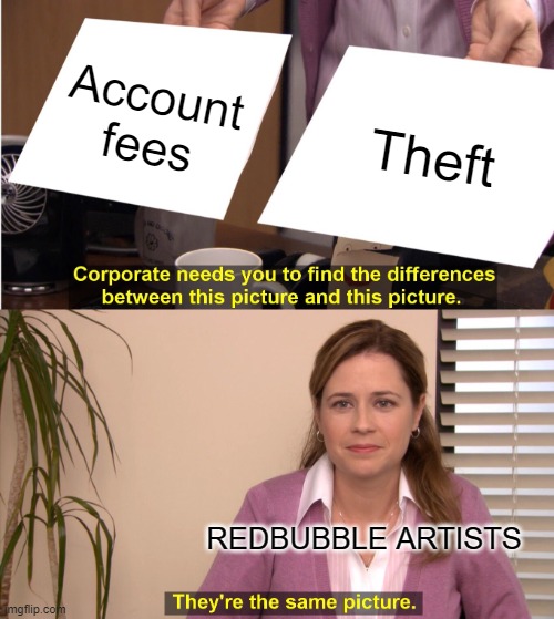 lnpeters_'s tweet photo. @Martin_Hosking 

Martin can you tell me the difference?

#redbubble #RBandME #artistsrights #artistsontwitter #deadbubble #greedbubble https://t.co/pRDHEJfPnh