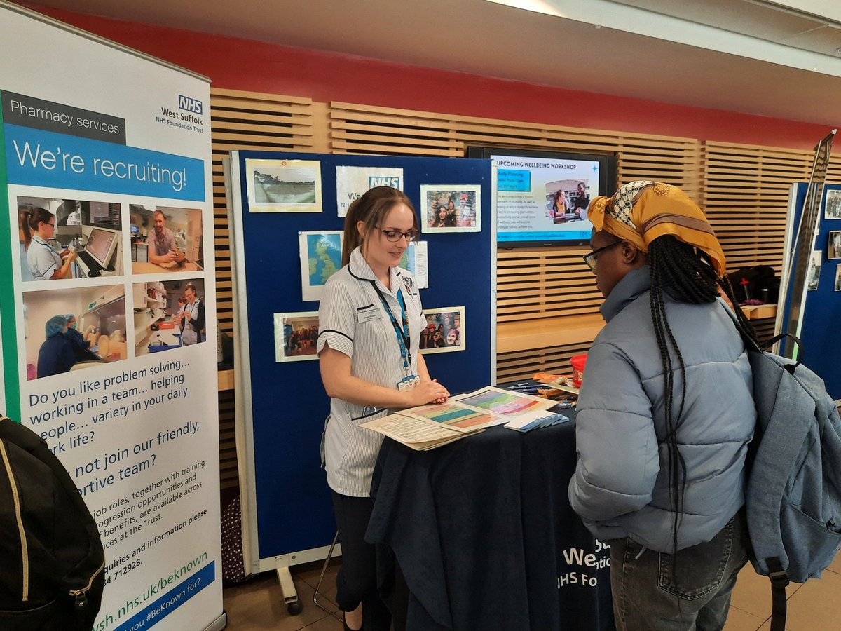 PharmacyWSFT's tweet photo. Recruiting the next generation of pharmacists at the UEA careers fair  @UEAPharmacy @WestSuffolkNHS https://t.co/U2209zeA8i