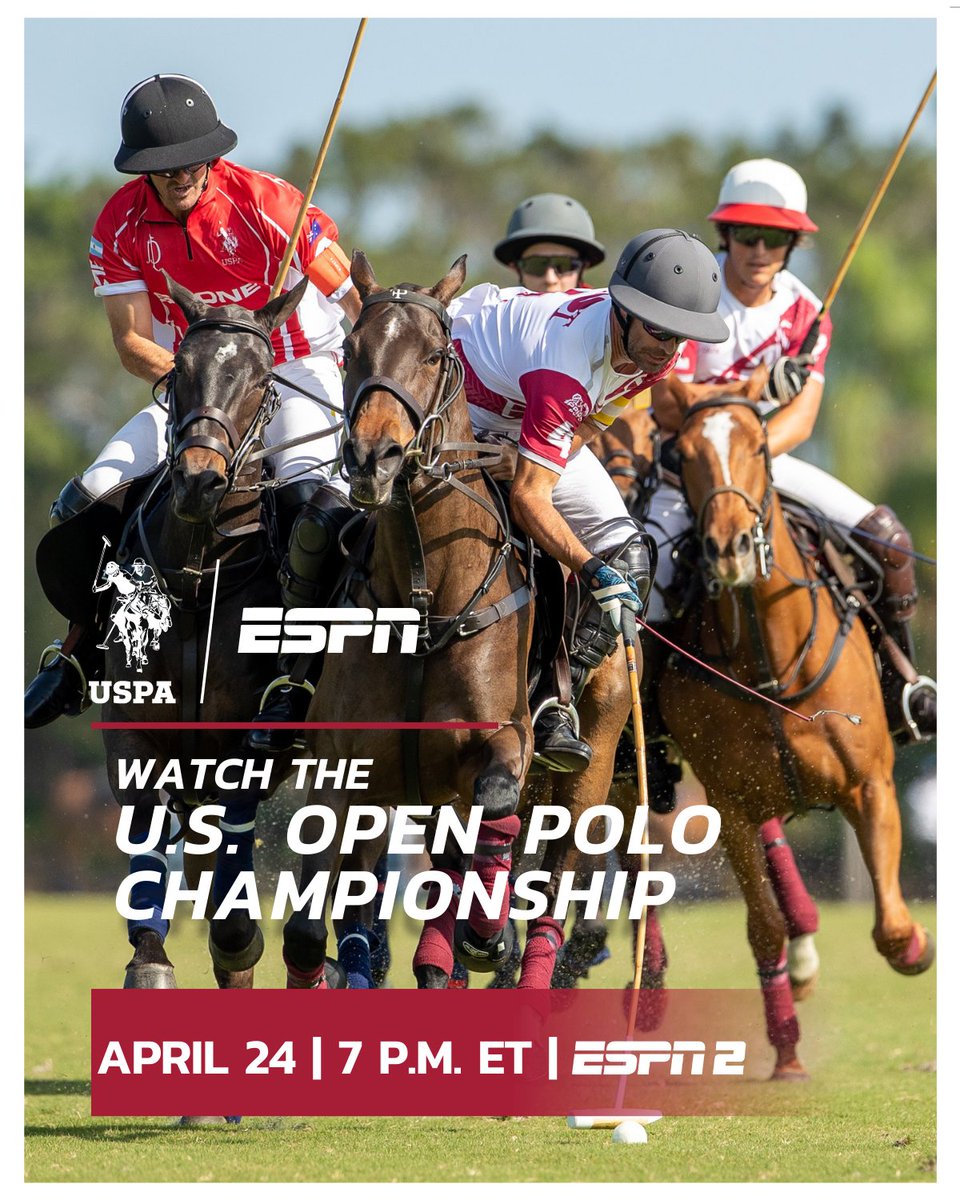 ESPNPR's tweet image. Monday, ESPN2 presents the 2023 U.S. Open Polo Championship at 7p ET