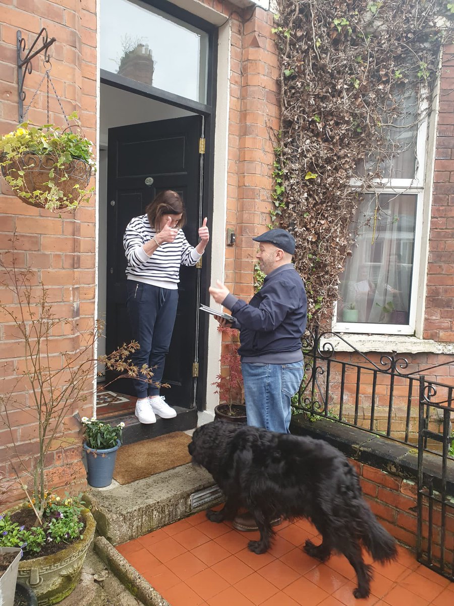 steviejenkinsSF's tweet photo. Great canvassing session tonight in Rosetta. I got book recommendations and wanted to take this dog home. 

Really informed electorate wanting action on many local issues. 🗳️ 
   
On 18th May send a clear message - vote for a party committed to working for all. Vótáil Sinn Féin. https://t.co/cCgTRRzsqG