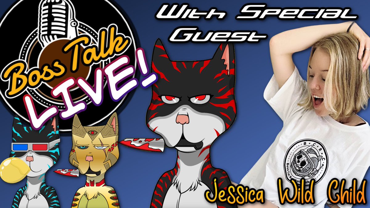 Join the gang from <a href="/BossCatRC/">Boss Cat Rocket Club</a> LIVE this Sunday at 9AM EDT on <a href="/YouTube/">YouTube</a>!

<a href="/jesscawildchild/">JESSiCA WiLD CHiLD ⚡️</a> will be dropping by this week! She's got something BIG planned for @NFTDude4Life 👀

Be in the YouTube LIVE CHAT for a chance to WIN an #NFTGiveaway from #BCRC 👀

👉 youtube.com/live/e_oU_oRTk…