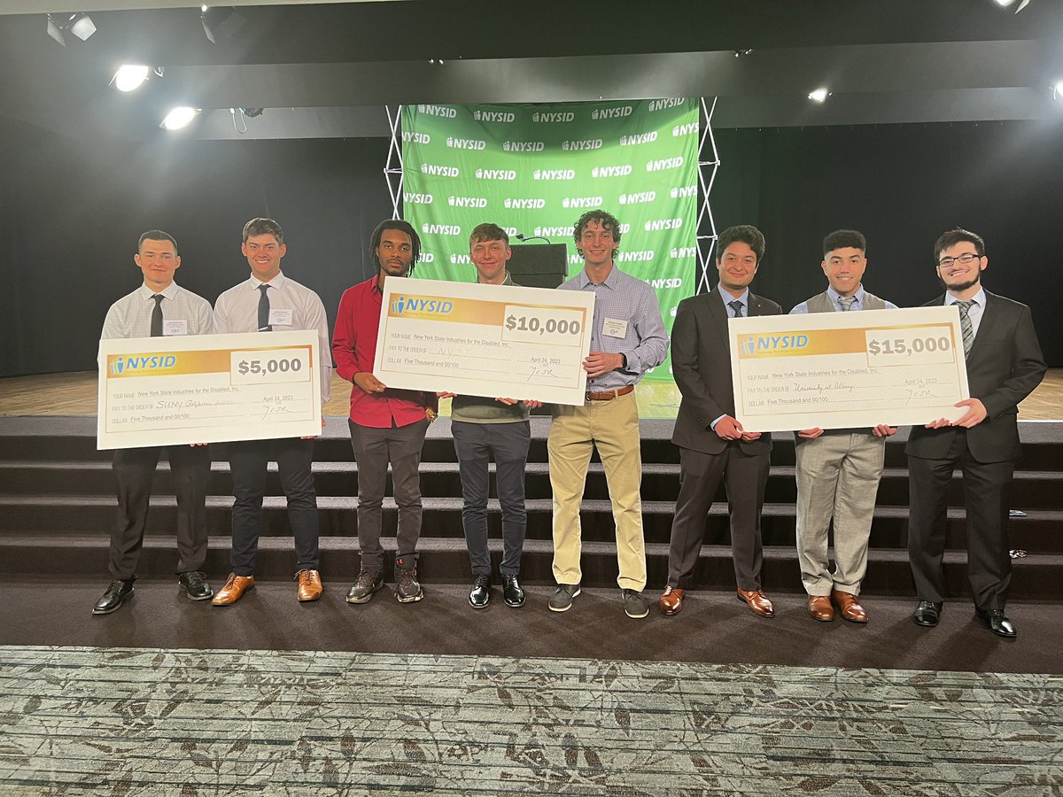 NYSIDSpeaks's tweet photo. And the winners of NYSID’s 9th annual CREATE Symposium are…
1st place: Paper Ream Opener, @ualbany/@cfdsny
2nd place: Intelligent Glue Gun, @nyit/ @AHRCNassau
3rd place: Scrub Pad Cutter, @SUNYPolyInst/ @The_ArcOLC
Thank you to NYS Chief Disability Officer Kimberly Hill for taking the time to be with us this afternoon to present the awards to our winning teams.
Congratulations to all of today’s winning teams. We thank each participant for working to develop #assistivetechnology to make employment more inclusive for people with disabilities!