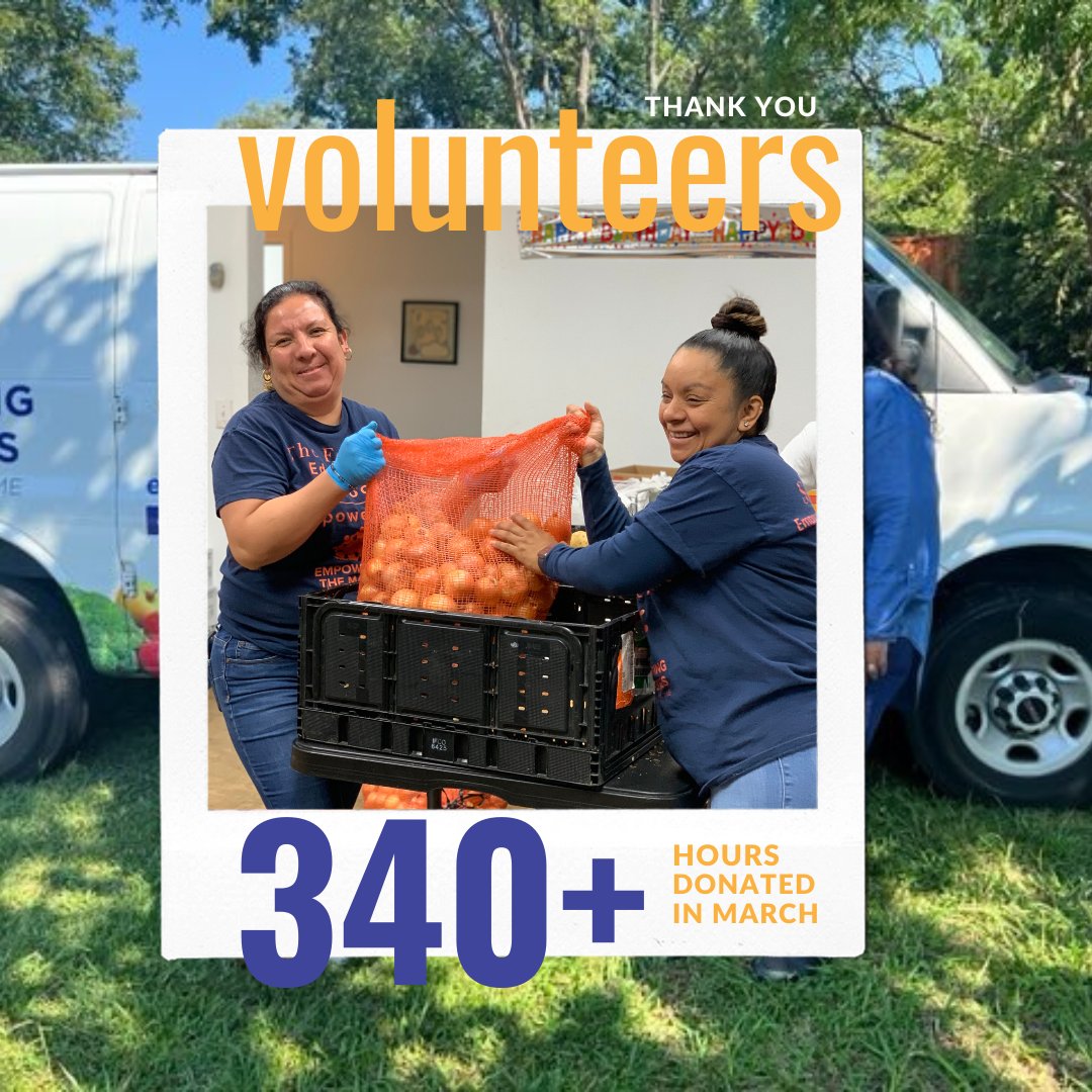 EmpoweringDFW's tweet photo. We 🫶 our volunteers. THANK YOU to community friends who volunteer every Friday and Saturday to empower the #FoodPantry and give back to our neighbors. More than 340 hours were served this month. 🙌 Interested in getting involved? Contact us at aking@empoweringthemasses.org. https://t.co/oqJiXobRjf