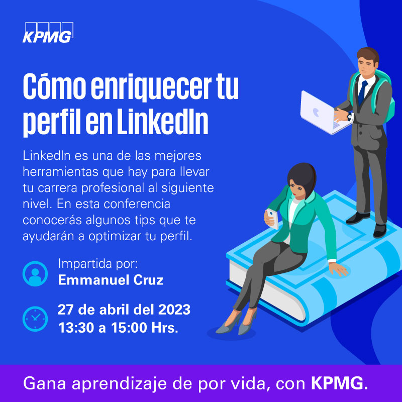 ¿Ya tienes tu LinkedIn? Conoce los mejores tips con @KPMG_talento 
Jueves 27 de abril 13:30 h
Registro: kpmgmexico.webex.com/weblink/regist… 

@COPSA_Ibero  @IberoVincula  @IberoEgresados   @IBERO_mx  @KPMG