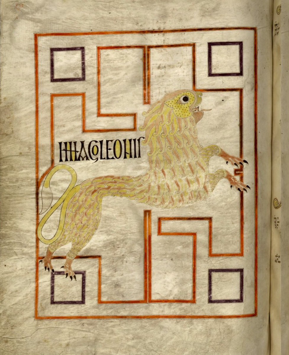 red_loeb's tweet photo. 25th April is the feast of St Mark the Evangelist's whose symbol is depicted here in the 'Echternach Gospels'.
BnF MS Latin 9389; the 'Echternach Gospels'; c.700 CE; f.75v @GallicaBnF https://t.co/8ZIdCu8iGy