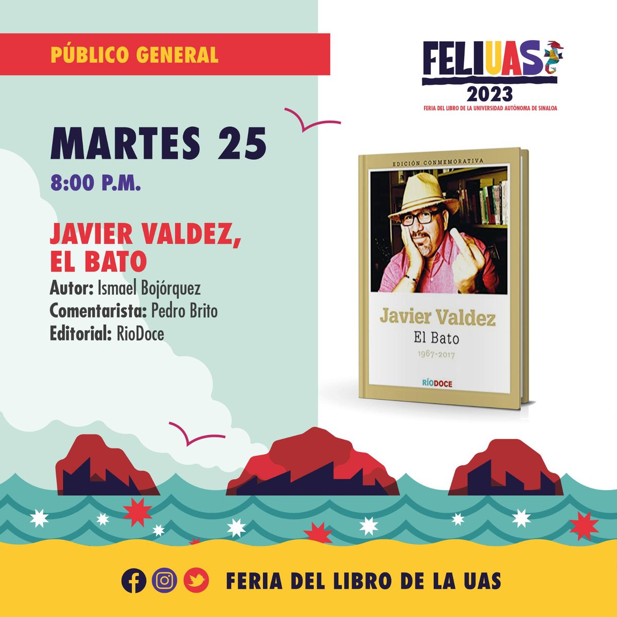 Riodoce_mx's tweet photo. La @Feliuas1  , presentará este martes a las 20:00 horas, el libro: Javier Valdez, #ElBato, con los comentarios de Ismael Bojórquez y Pedro Brito. https://t.co/WipRzpWSBh