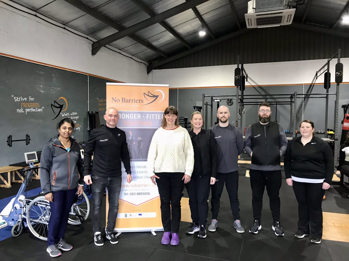 DeirdreMortell's tweet photo. Such a thrill to visit @NoBarriersNW in Letterkenny #Donegal today. An inclusive gym &amp; specialised rehab centre. Gym fully accessible to #PWD w specialised physiotherapists…&amp; an award winning #socialenterprise . #Socent #socinn #impactroadtrip https://t.co/Ikv6TThiR5