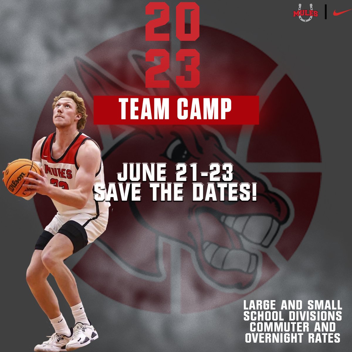 SAVE THE DATES! High School Coaches, we will be hosting our annual Team Camp June 21-23! More details to come!