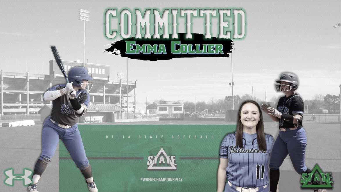 So very excited to announce my commitment to Delta State University to continue playing softball! Big thank you to my coaches at JALC, travel/high school coaches, family, and friends who all contributed to my journey. Let’s go Statesmen!💚#FeartheOkra 
<a href="/DeltaStateSB/">Lady Statesmen Softball</a> @WhitneyWay