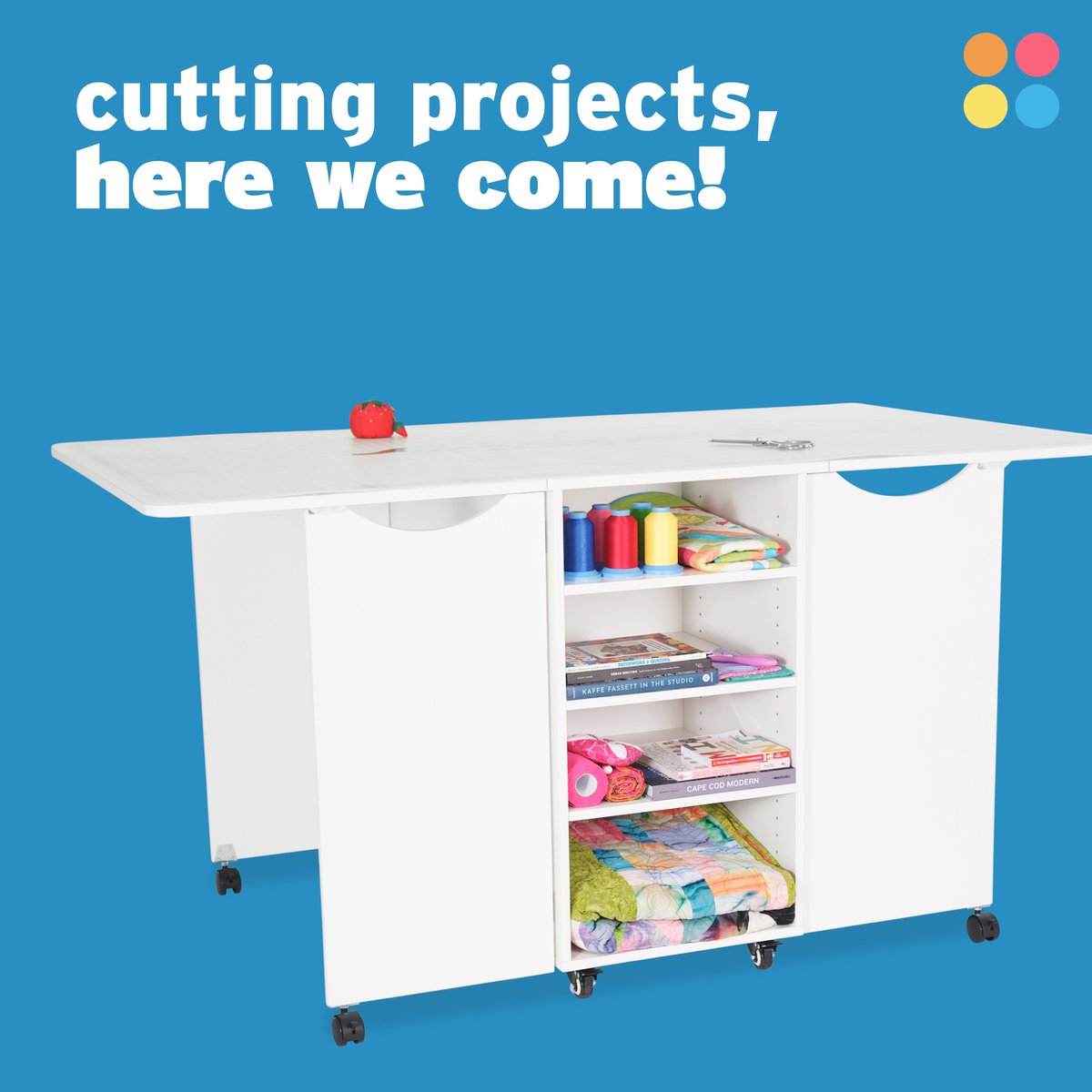 ArrowCabinets's tweet photo. Function *and* beauty! Take your cutting projects to the next level with Kookaburra Cutting Table! ✂️

#sewing #quilting #quilter #quilts #sewingroom #sewingstudio #sewingfurniture #cuttingtable #crafttable #crafting https://t.co/74ZNjUaflO