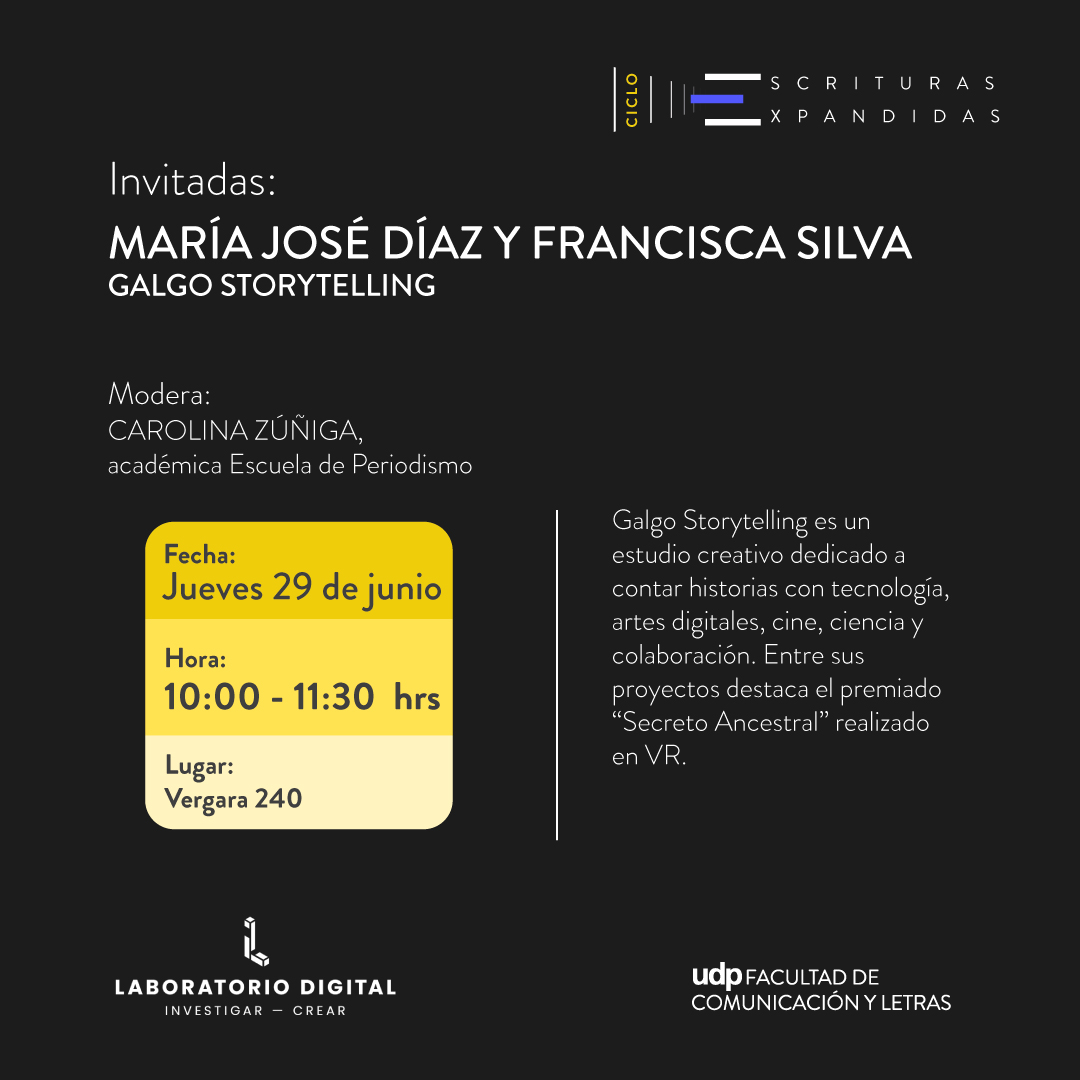 DigitalLabUDP's tweet image. AGENDA 🗓 Ciclo de conversaciones “Escrituras Expandidas” 

📚En el contexto del mes del libro y de la I Feria del Libro UDP  iniciamos la próxima semana el Ciclo “Escrituras Expandidas” que busca construir un espacio de diálogo con obras, artistas y proyectos multimediales.