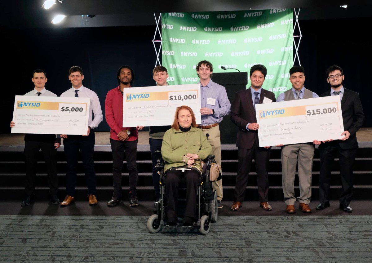 NYSIDSpeaks's tweet photo. And the winners of NYSID’s 9th annual CREATE Symposium are…
1st place: Paper Ream Opener, @ualbany/@cfdsny
2nd place: Intelligent Glue Gun, @nyit/ @AHRCNassau
3rd place: Scrub Pad Cutter, @SUNYPolyInst/ @The_ArcOLC
Thank you to NYS Chief Disability Officer Kimberly Hill for taking the time to be with us this afternoon to present the awards to our winning teams.
Congratulations to all of today’s winning teams. We thank each participant for working to develop #assistivetechnology to make employment more inclusive for people with disabilities!