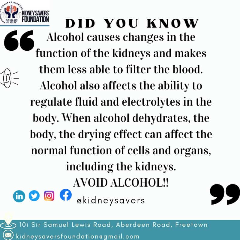 KidneySavers's tweet photo. Drinking #Alcohol affects many parts of your body, including your kidneys. A little #Alcohol —one or two drinks now and then—usually has no serious effects. However, excessive drinking–more than four drinks daily—can affect your health and worsen kidney disease. #kidneysavers https://t.co/brxDTgmWDw