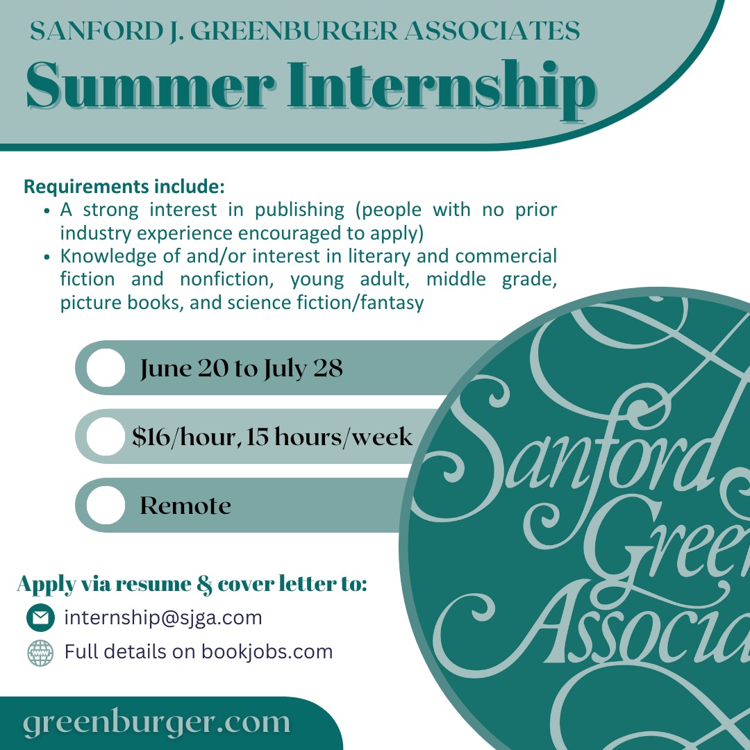 📢 Exciting news! We're offering a summer internship!! To apply, send your cover letter and resume as attachments to internship@sjga.com

Full details here: bookjobs.com/view-internshi…

We can't wait to welcome 2 book lovers to our team this summer!