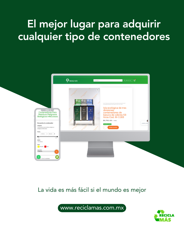 ReciclamasMX's tweet photo. Encuentra una amplia variedad de opciones ecológicas en nuestra página web https://t.co/rjIpCAqor1, desde contenedores para la industria hasta botes de basura para el hogar.

#reciclamas #contenedoresdebasura #medioambiente #sustentable #cambioclimatico #reciclar #planetatierra https://t.co/w44New1TAS