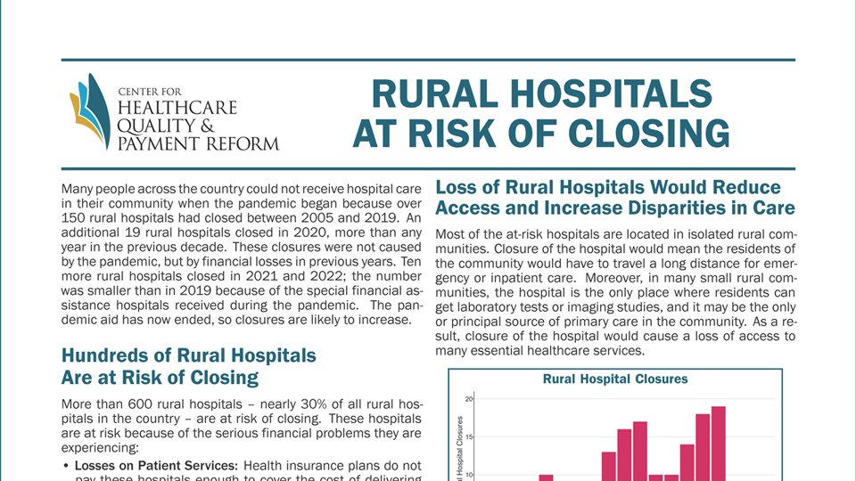 More than 200 #ruralhospitals across the U.S. are at immediate risk of closing due to inadequate payments from health plans. This report shows which states have the most #rural hospitals at risk &amp; what should be done to prevent closures: 
ruralhospitals.chqpr.org/downloads/Rura… #ruralhealth