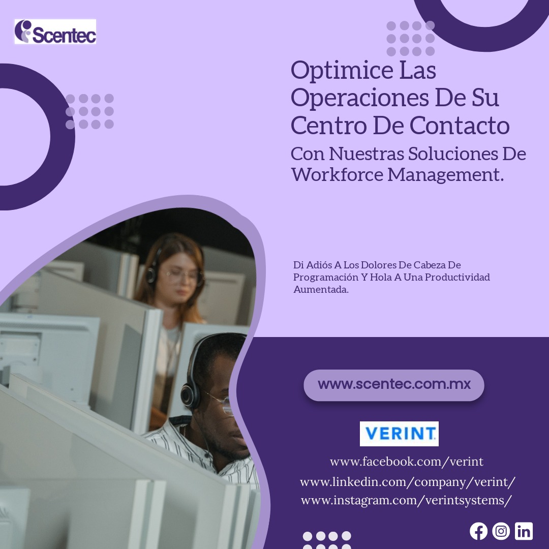 Scentecdemexico's tweet photo. ¿Está cansado de lidiar con el caos de programación en su Centro de Contacto? La gestión de Workforce Management para tiempo libre, cambio de tarea y cambios de turno puede ser una molestia, lo que lleva a una disminución de la eficiencia y la productividad entre su equipo. https://t.co/E8vya8kbOD