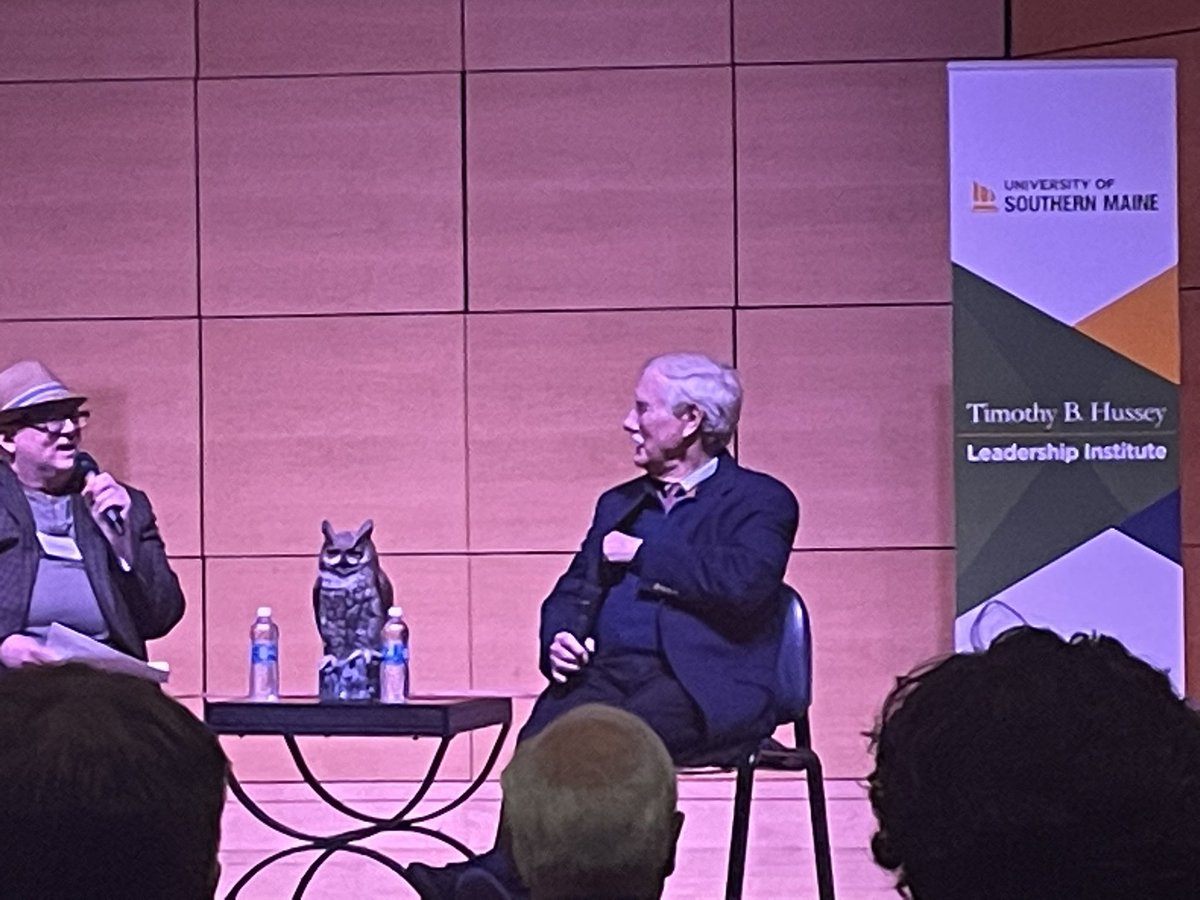 Thrilled to hear from <a href="/SenAngusKing/">Senator Angus King</a> for the Hussey Leadership Institute talk  on Leadership.  “Empathy is an essential Leadership quality.” <a href="/USouthernMaine/">University of Southern Maine</a>