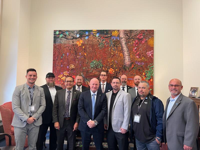 AZBTC's tweet photo. Thank you @SenMarkKelly for meeting with our delegation to the @NABTU conference. We appreciate your commitment to quality jobs for skilled tradespersons, economic growth that helps working families &amp; apprenticeship programs that train future generations of AZ workers. https://t.co/EioAdERRnU
