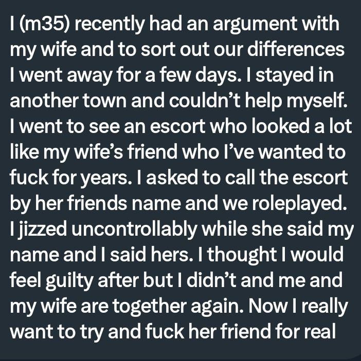 Pervconfession On Twitter He Fucked An Escort After An Argument With