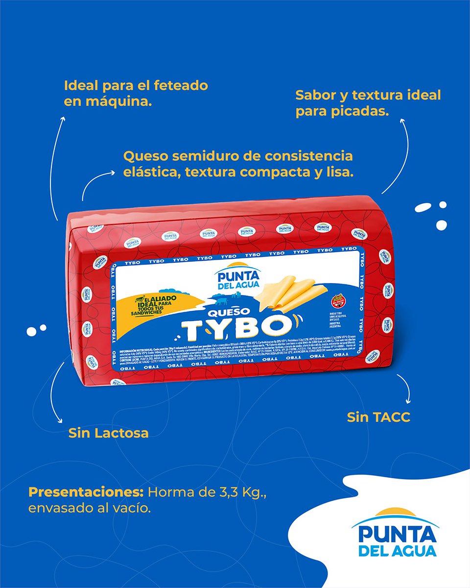 puntadelagua_ar's tweet photo. Nuestro Tybo, acompañante fundamental en sándwiches... ¿en qué otras ocasiones lo usan? Los leemos en comentarios!
¿La mejor parte? Sin Tacc y Sin Lactosa!
#PuntaDelAgua
#ElCorazónDeTusComidas
#Quesos
#QuesoTybo
#Tybo
#SinTacc
#SinLactosa https://t.co/xL3XzhV2NC