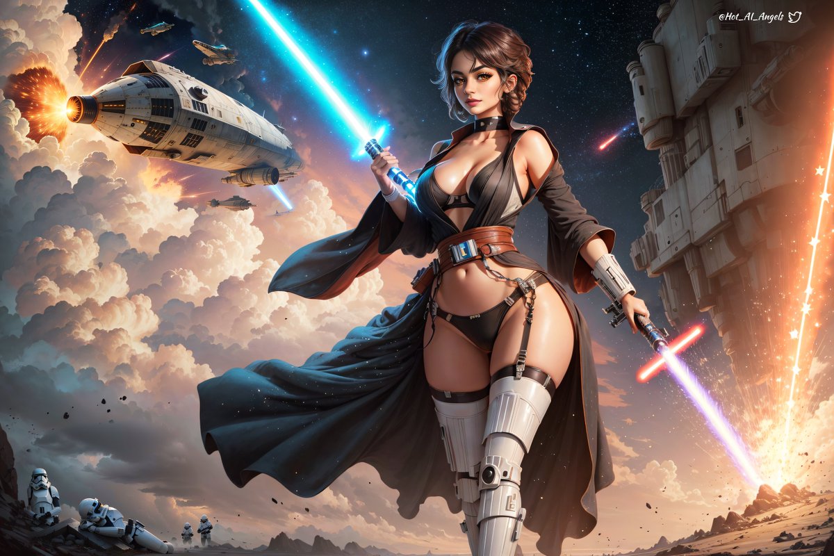 ArtByCoco's tweet photo. Say hi to the new princess of Alderaan👋 
I think this piece goes with the following challenges
#StarWarsAIChallenge by @DonMclameAIArt 
#HeroesVsVillainsChallenge by @nsfw_ai_artist 
#SithWifuAI challenge by @Karthnal_  
#waifudiffusion #AIArtworks #LSES_AI #AIイラスト #aiwaifus https://t.co/dGWoPa8Wyn