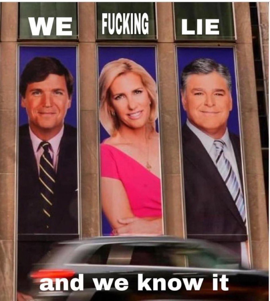 EGreen30655694's tweet image. Tucker Carlson on his way out #1down &amp;amp; #1out because out of the 3 Tuckums was the worst to our democracy and the credibility of this country but let's not forget Sean Hannity &amp;amp; Laura Ingraham is just as guilty, here's my opinion #FoxCorporation you might want to add Jesse Watters