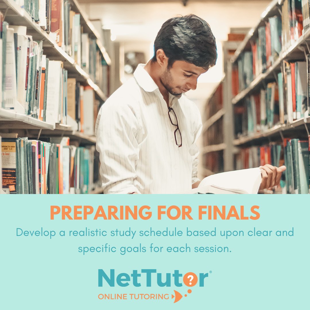 nettutor's tweet image. Have you started preparing for finals? Do you need help developing a plan, and understanding the course material? Our tutors are here to help you succeed in your finals!

#StudentSuccess #FinalsPrep #FinalsTips #GamePlan #OnlineTutoring #NetTutor