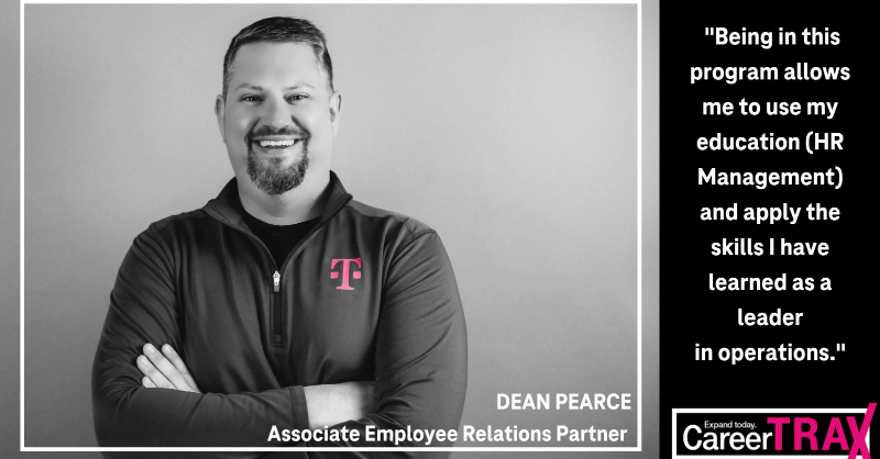 Dean is participating in #CareerTrax (our 9 month rotational assignment), bringing his experiences & insights to a new part of the biz! 🚀Opportunities like this at @Tmobile are how we #NeverStepGrowing!💪 #CrossFunctionalChamps