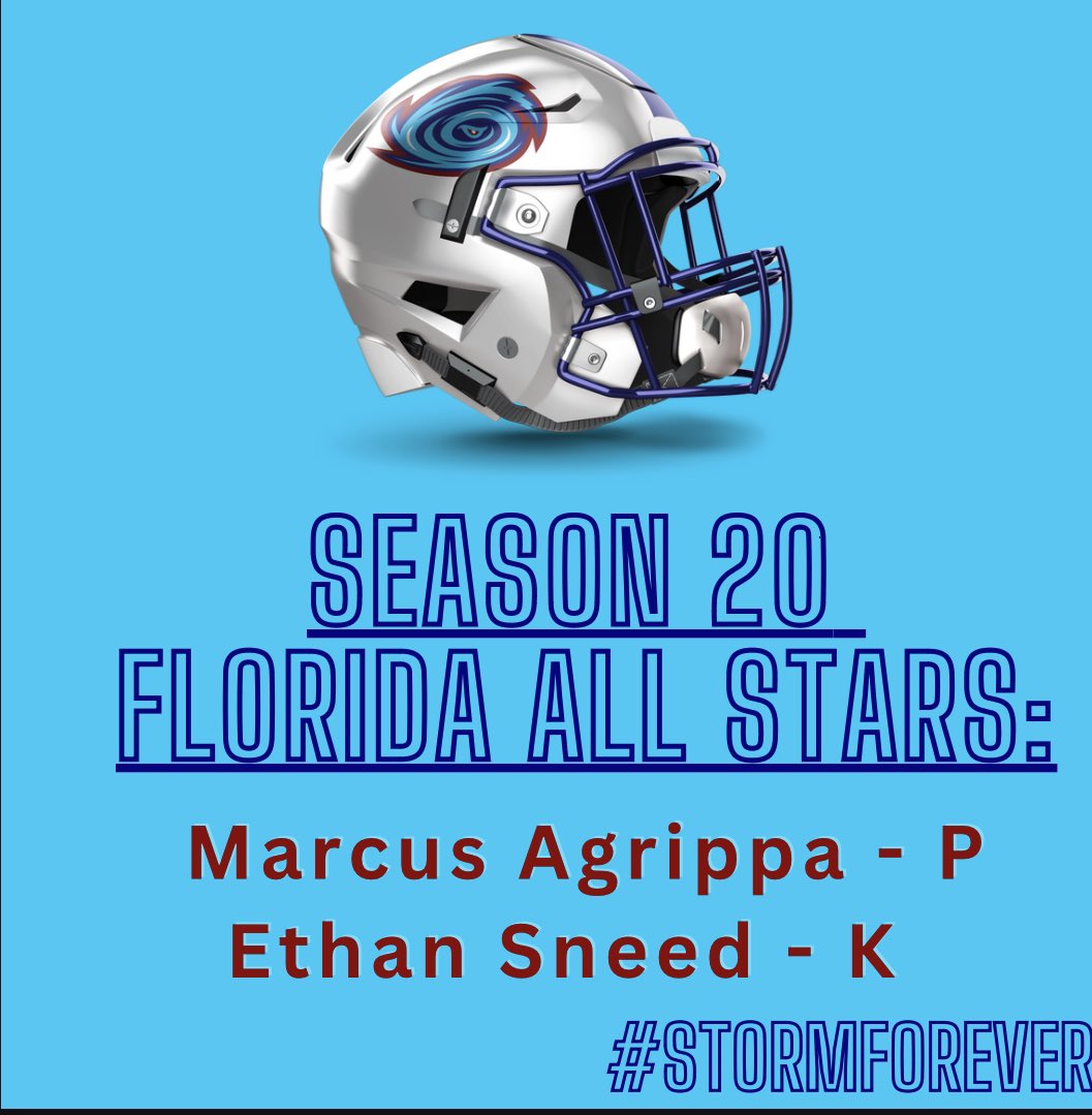 SFL_Storm's tweet photo. Congrats to our ALL STARS SELECTED FOR THE @simulationfl SEASON 20 All Star Game!! Marcus Agrippa and Ethan Sneed go kill it, we got your back all the way and thatβs a #StormStatement! #StormForever https://t.co/PBMZMYbOif