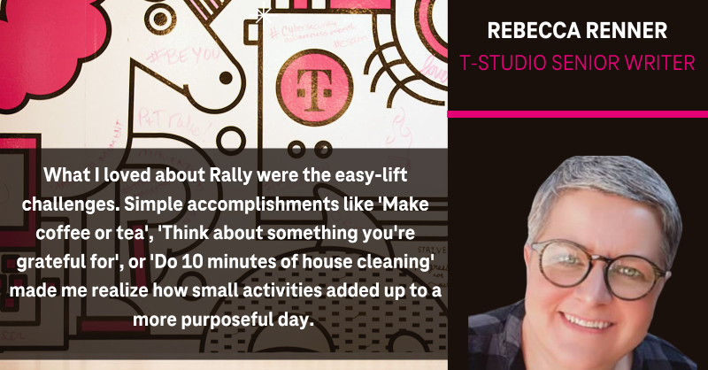 DeeanneKing's tweet photo. Don’t skip this benefit, challenge yourself like Rebecca! Rally is available via #LiveMagenta &amp; is free to employees and their families. Offering missions &amp; challenges that make getting healthy fun is a cool way to make positive changes. Have you tried it yet?! https://t.co/ZCBdDrlfir