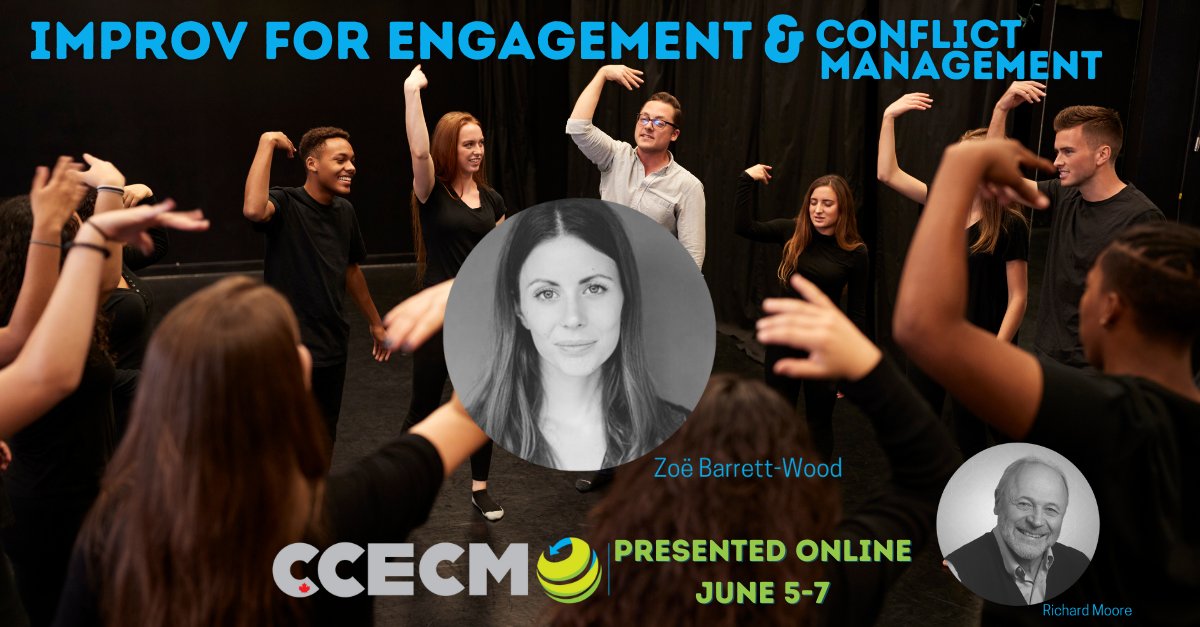 Improv for Engagement &amp; Conflict Management with Zoë Barrett-Wood and Richard Moore

June 5, 6 &amp; 7, 2023

Online

ccecm.ca/workshops/impr…

#improv #engagement #mediation #dr #adr
