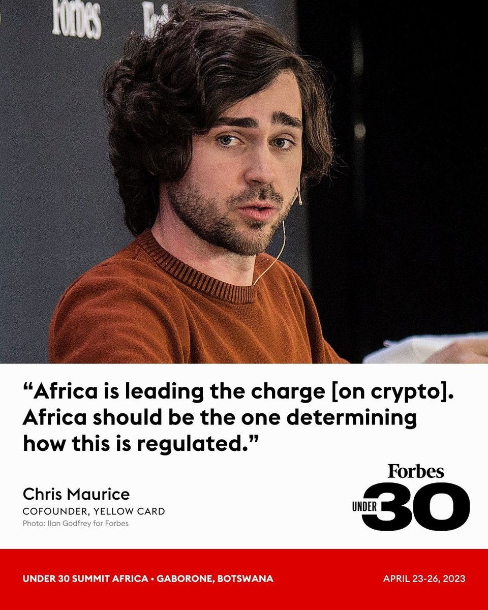 chrismaurice, cofounder of @yellowcard_app, spoke about unlocking financial  freedom through crypto and Web3 at the 2023 Forbes #Under30Africa Summit.  https://t.co/NTRiAmKYKL