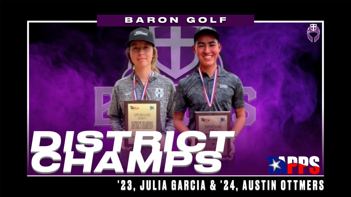 GOLF: YES!! Congrats to our newest District 4-5A District Champions in '23, Julia Garcia &amp; '24, Austin Ottmers. Both advance to next week's Regional Championships in Victoria. 🏆🏆 

🛡️🆙#TheHall