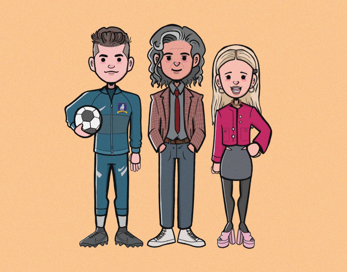 been watching #TedLasso and drew three completely random characters :)))