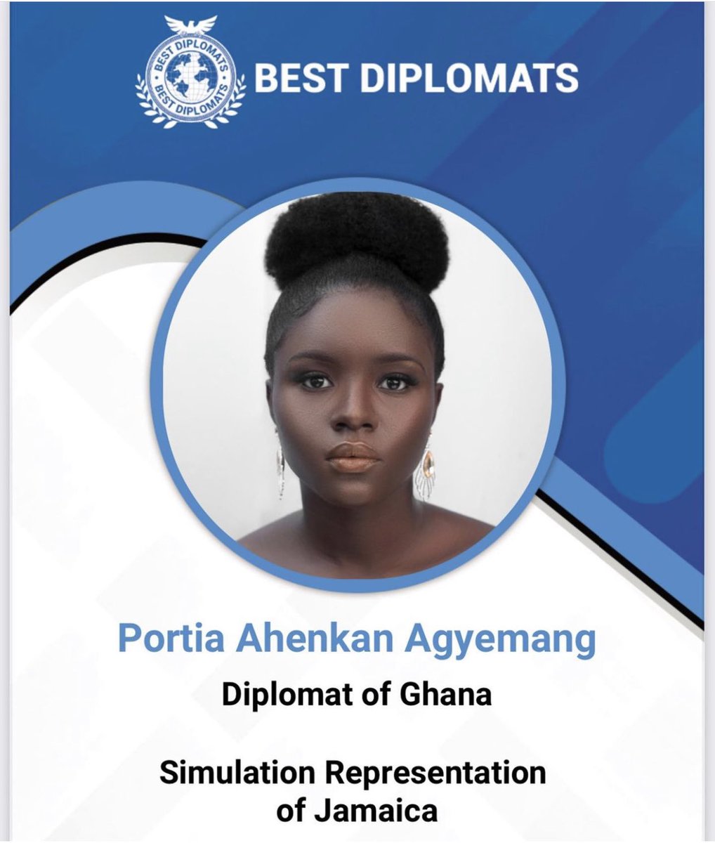 I am excited to announce that I’m a diplomat of Ghana and simulation representative of Jamaica at Best Diplomats United Nations simulation conference.
Join me and 200 other Young Leaders from diverse nations to help us craft Future Diplomats. 

<a href="/BestDiplomats/">Best Diplomats</a> <a href="/UN/">United Nations</a> <a href="/UNYouthEnvoy/">UN Youth Envoy</a>