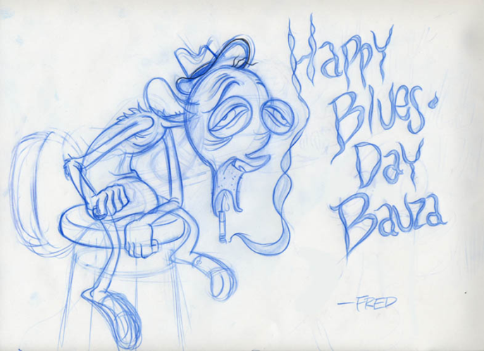 HistoryRen's tweet photo. A birthday drawing for @bauzilla drawn by Fred Osmond. https://t.co/CswaAjLUHD