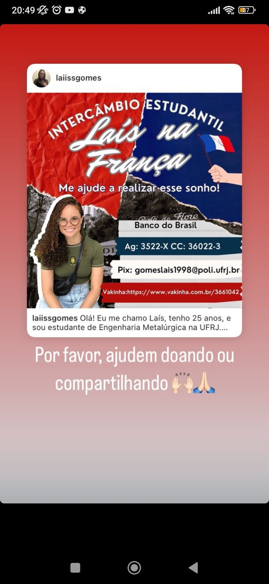 Da uma força aí nação ALVINEGRA ajuda nossa irmã realizar seu sonho botafoguense como a gente, qualquer valor será muito bem vindo 🙏🙏😉agradeço irmãos de coração🔥🔥🔥.