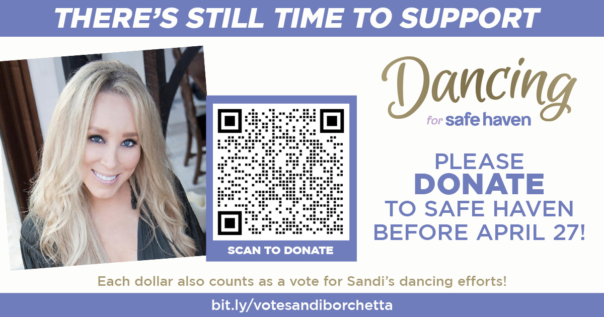 There's still time to support @SandiBorchetta, our Executive Vice President of Creative in 'Dancing For Safe Haven.' Sandi has two jobs at this event...DANCING & RAISING MONEY! Learn more and donate here: bmlg.lnk.to/VoteForSandiTP