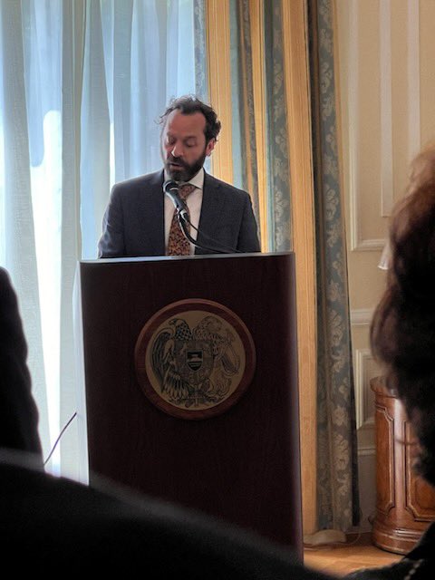 StateDept_GCJ's tweet photo. GCJ Deputy to the Ambassador David Mandel-Anthony @DavidMan_Anth joins Embassy of Armenia @armembusa Remembrance Day commemoration to remember, acknowledge, and mourn the Armenians who lost their lives during the Ottoman Empire. https://t.co/LKqUoPZlOp