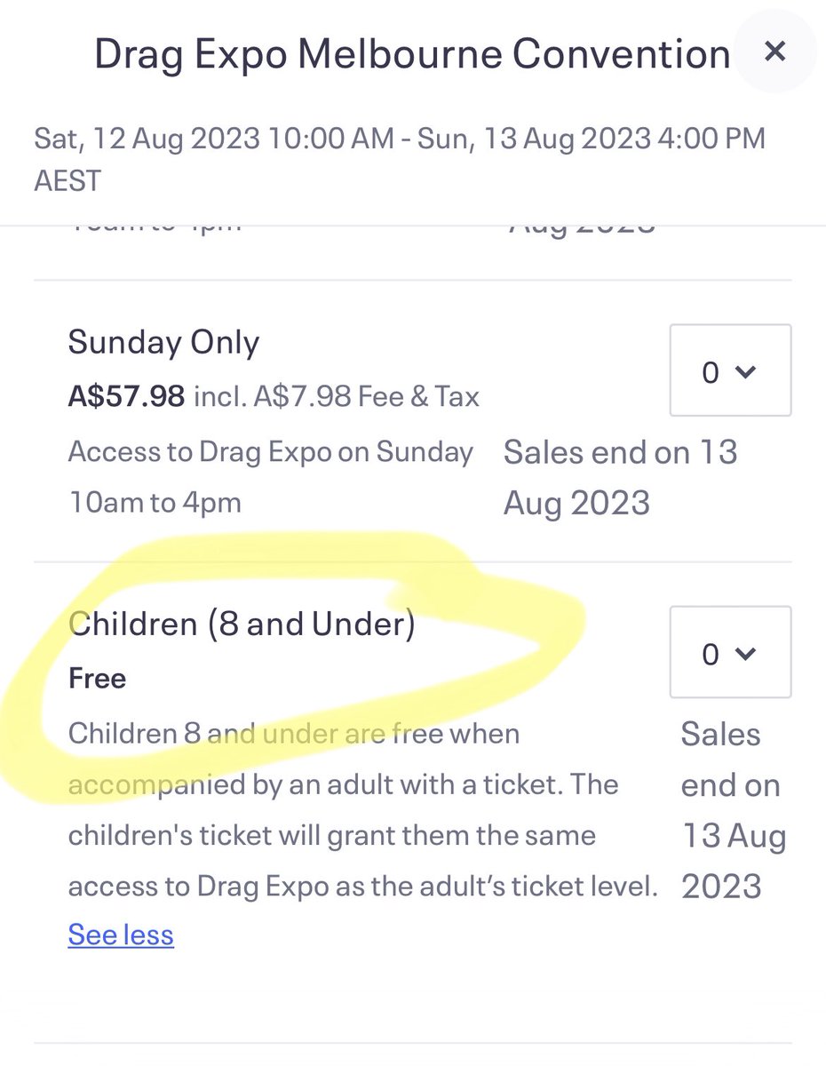 Children under 8 get free entry to the Drag Expo Melbourne Convention

#LeaveOurKidsAlone 
#DragQueens 
#DragQueenStoryHour