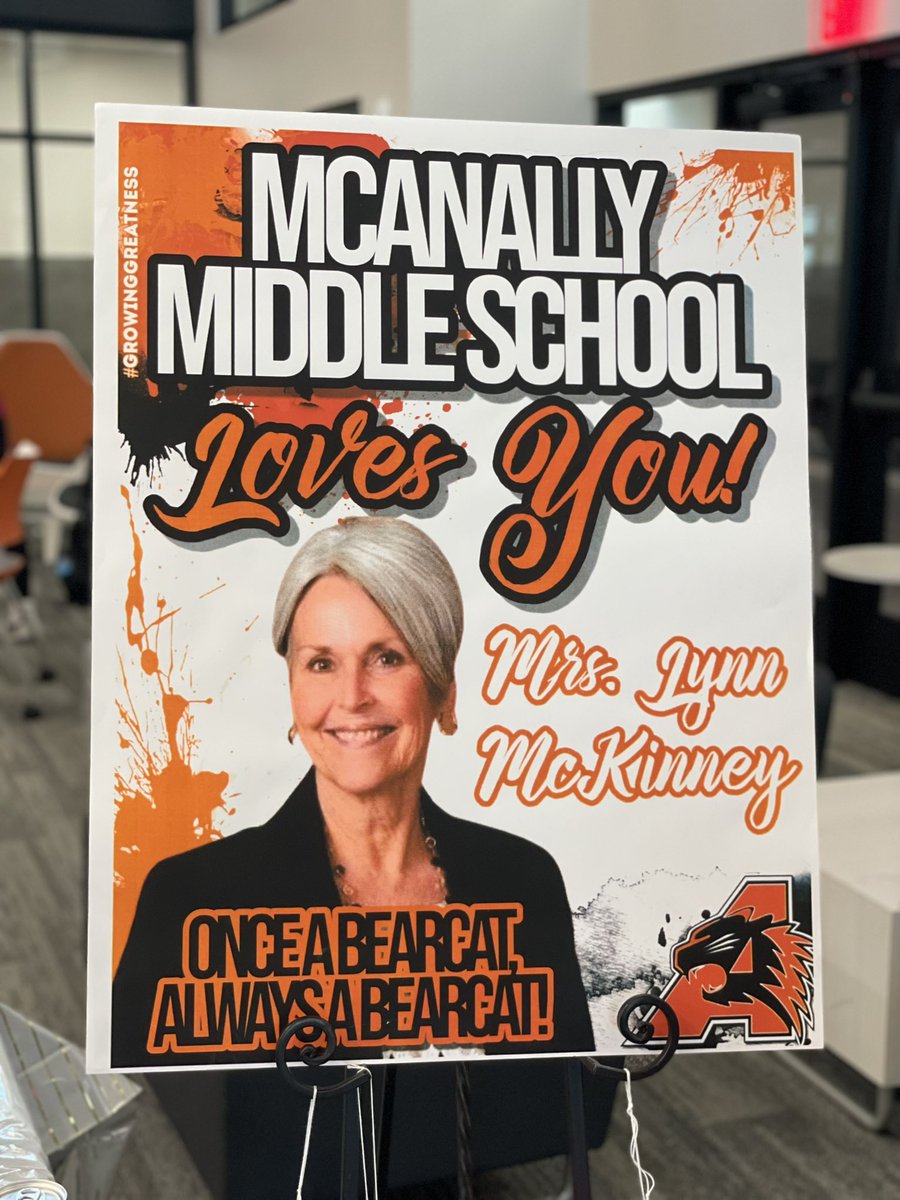 McanallyMiddle's tweet image. What a special day it was at MMS celebrating Mrs. McKinney. We were able to visit with her while she told us about the history of @AledoISD, reminiscing about her teaching days, &amp;amp; telling us all her fun stories from her time serving Bearcat Nation. MMS loves you! @Lynn4Aledo
