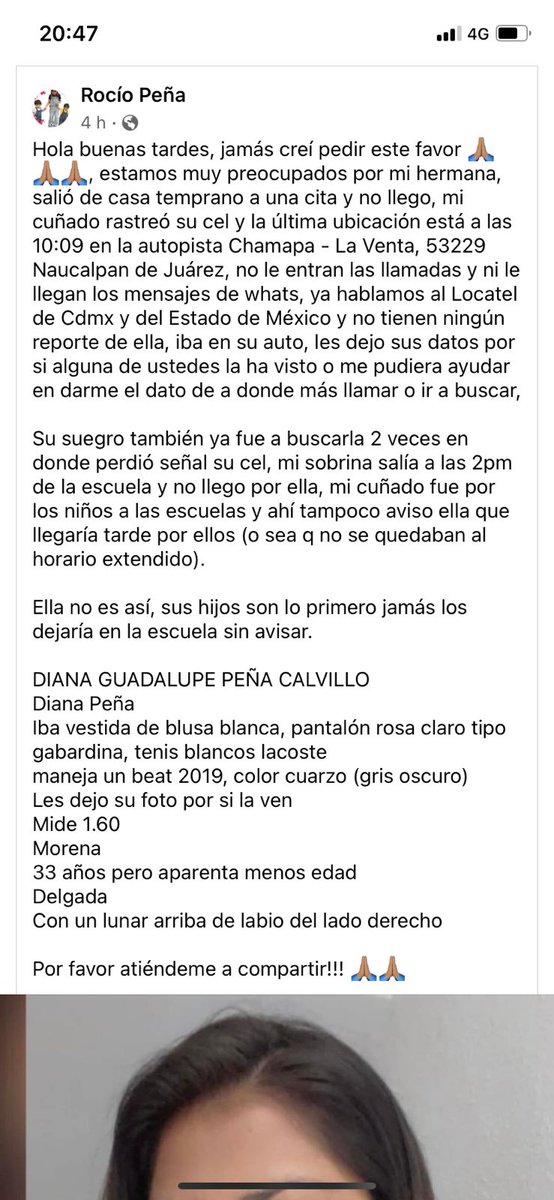 ValleDoradoMX's tweet photo. 🚨🚨 A T E N C I O N 🚨🚨

favor de dar RT....las primeras 48 hrs de búsqueda son las más importantes !!! 

Nos llegó esta publicación en grupos de whats...paso el día de HOY !! 
@Gob_Tlalne @GobiernoMX @GobAtizapan @GobCDMX @WRADIOMexico https://t.co/mlXqMw2igy